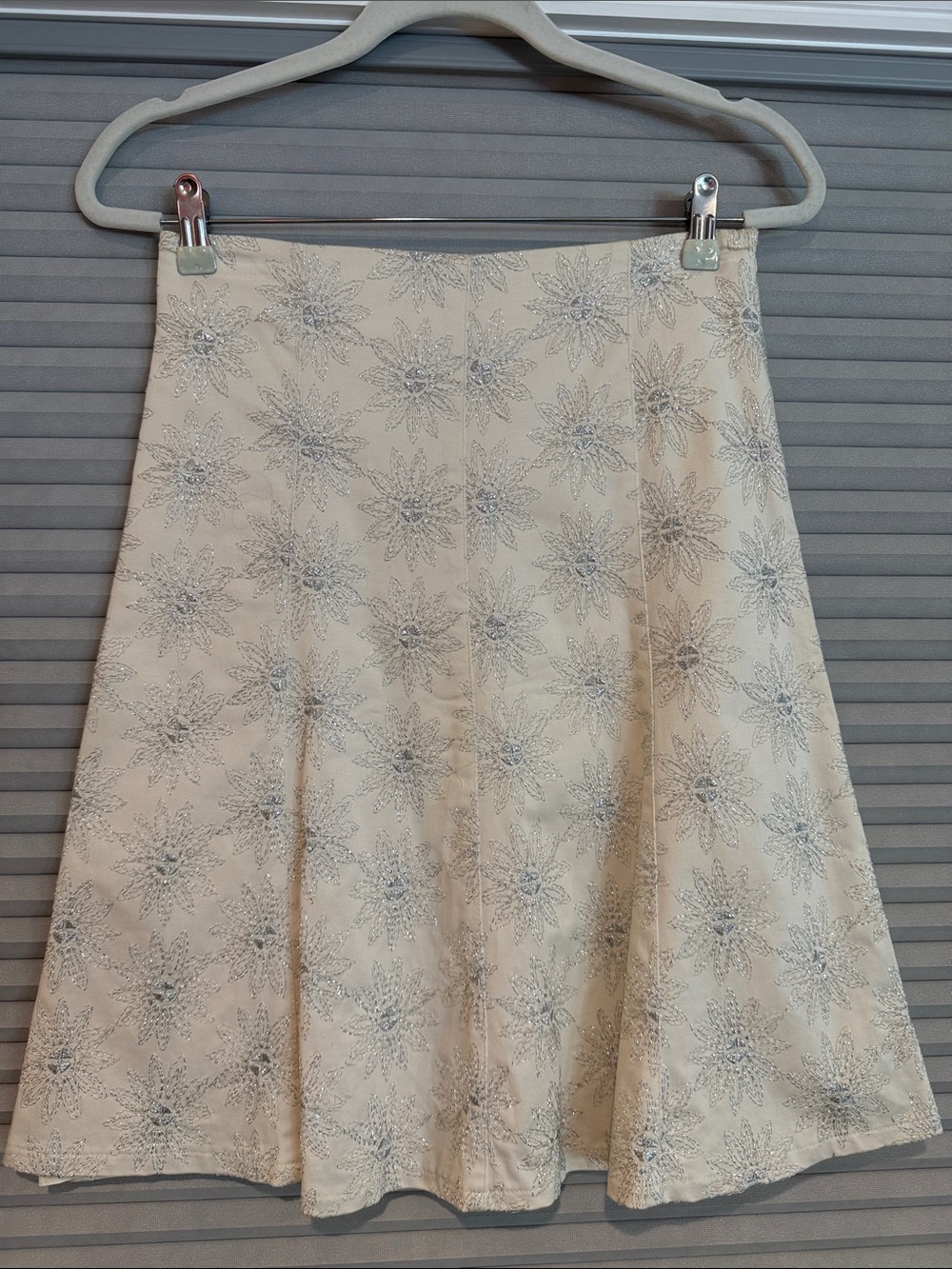 New ArdenB.  A-Line Skirt with Silver Embroidered Starburst